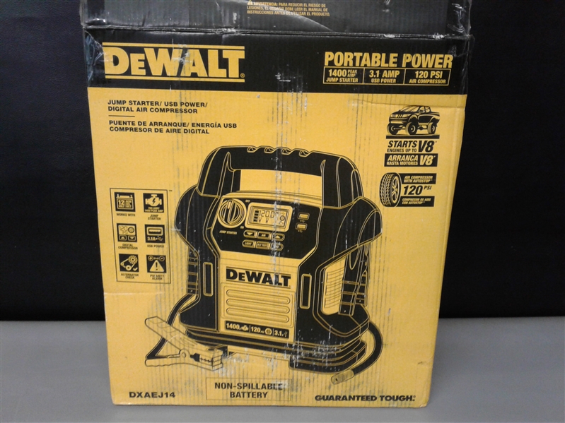 DEWALT 1400 Peak Amp Jump Starter with Digital Compressor