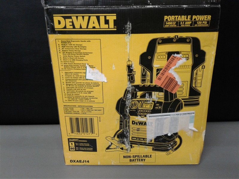 DEWALT 1400 Peak Amp Jump Starter with Digital Compressor