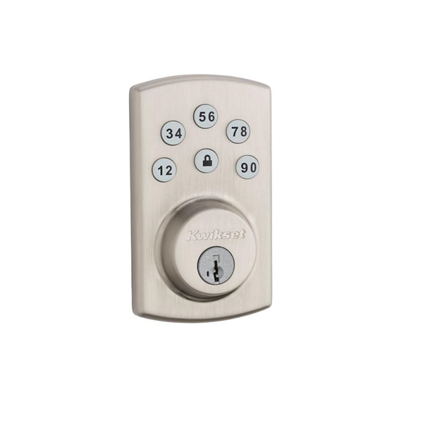 Kwikset Powerbolt2 Satin Nickel Single Cylinder Electronic Deadbolt Featuring SmartKey Security