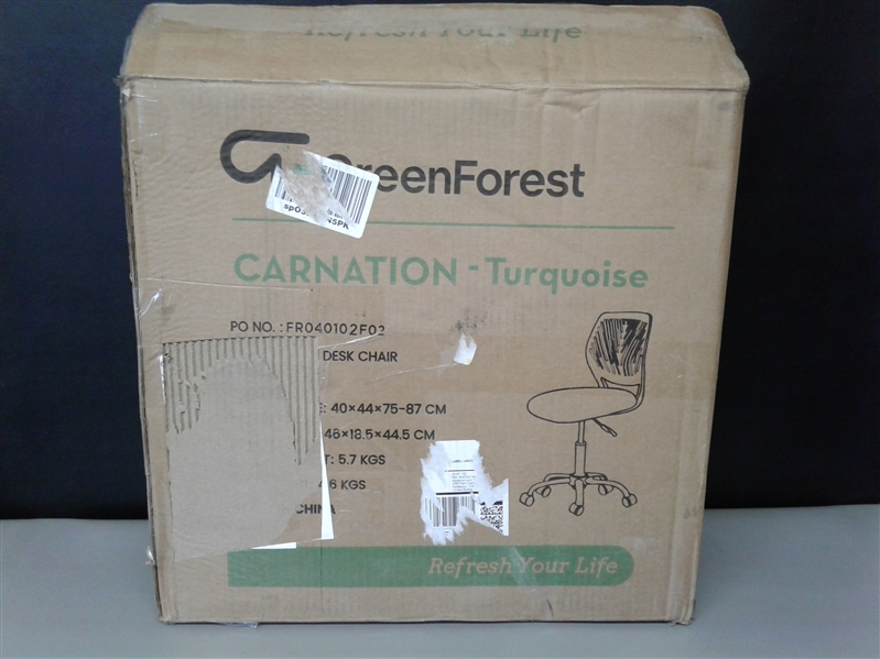 GreenForest Office Task Desk Chair Adjustable Mid Back Turquoise