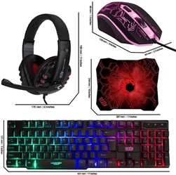 Gaming Keyboard, Mouse, Mouse pad, and Gaming Headset