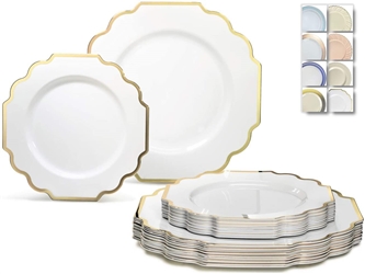 "OCCASIONS" 80 Plates Pack-Heavyweight Wedding Party Disposable Plastic Plate Set