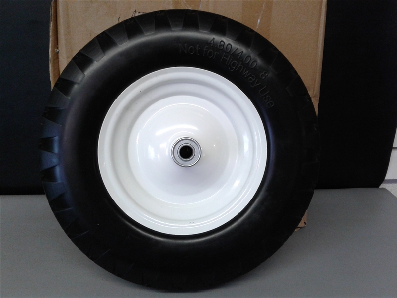 Lot detail 4 80 4 00 8 flat free wheelbarrow tire on wheel