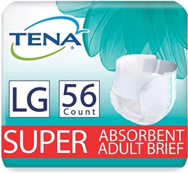 Tena Incontinence Briefs, Uni-Sex Fit, Super Absorbency, Large, 4 Pack