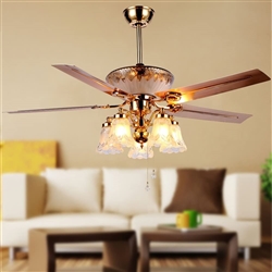Ceiling Fan with Light Rose Gold
