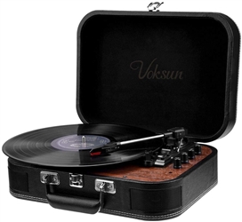 Voksun Portable Bluetooth Turntable with Built-in Speakers