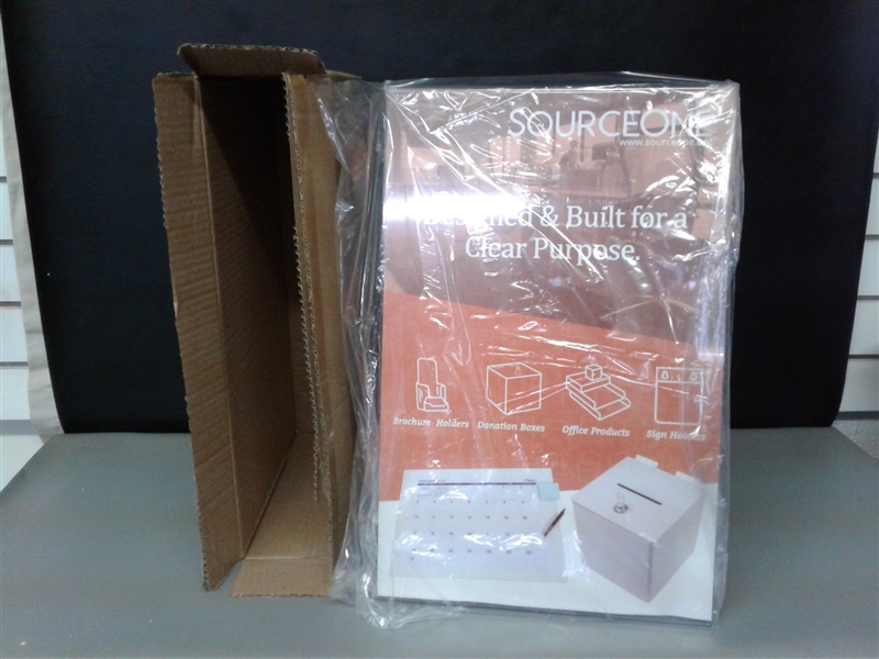 Clear-Ad - Acrylic Table Top Slanted Sign Holder Stand 11x17 - Vertical Tabletop Standing Menu Display - Plastic Photo Frames 