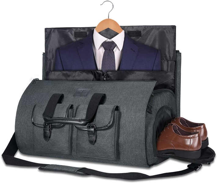 Carry-on Garment Bag Large Duffel Bag Suit Travel Bag Weekend Bag Flight Bag with Shoe Pouch for Men Women