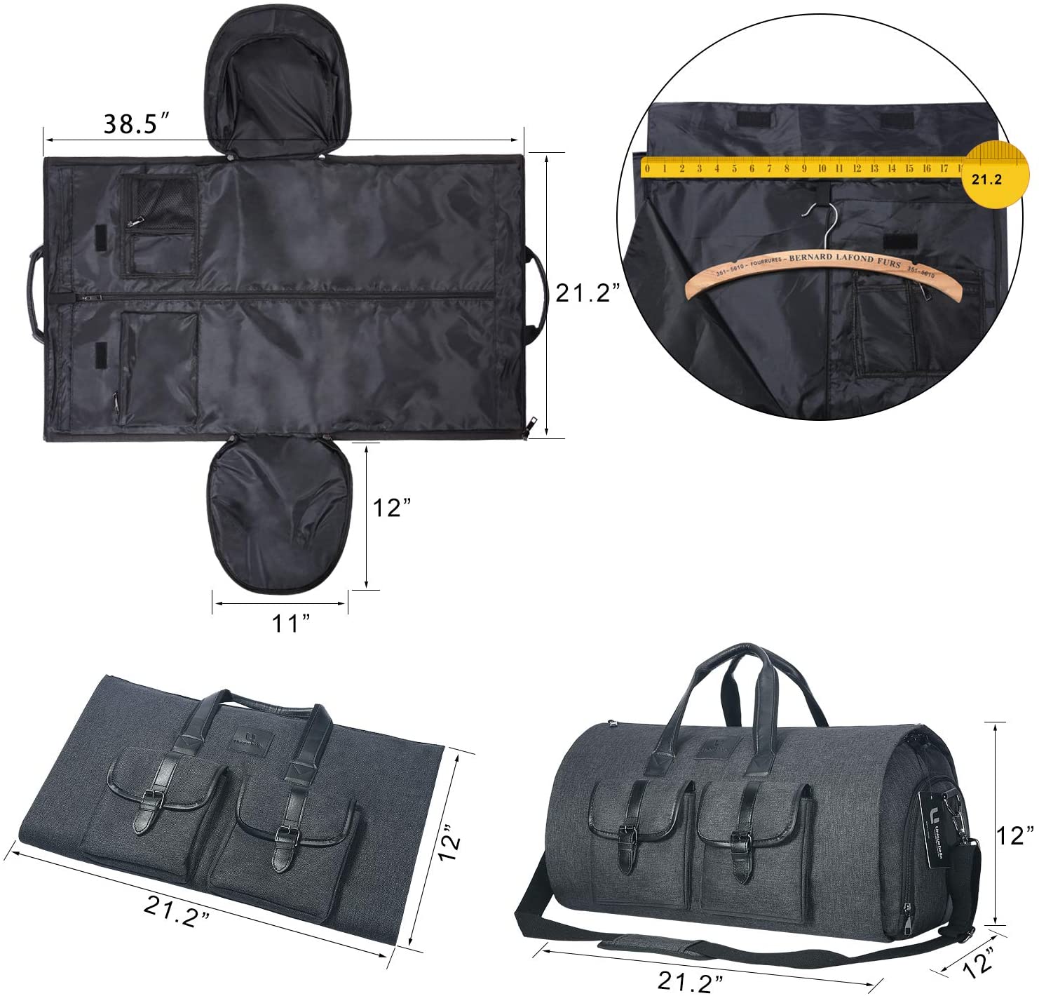 Lot Detail - Carry-on Garment Bag Large Duffel Bag Suit Travel Bag ...