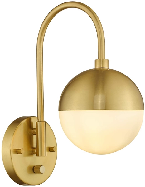 LMS Gold Wall Sconce Wall Light with Brushed Brass Finished 