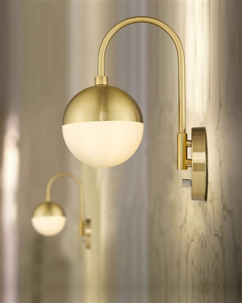 LMS Gold Wall Sconce Wall Light with Brushed Brass Finished 
