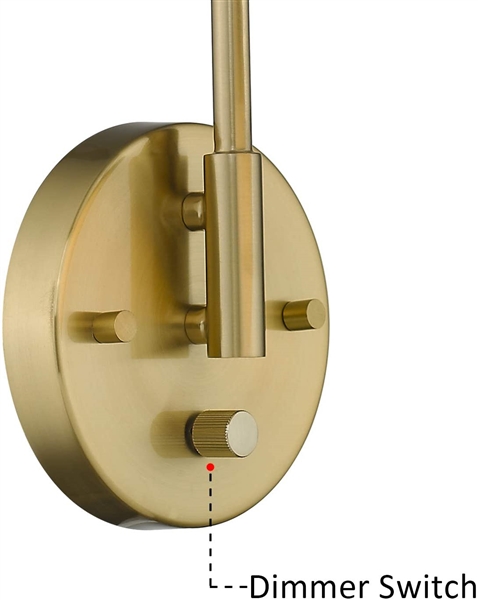 LMS Gold Wall Sconce Wall Light with Brushed Brass Finished 