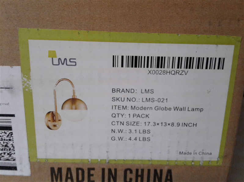 LMS Gold Wall Sconce Wall Light with Brushed Brass Finished 