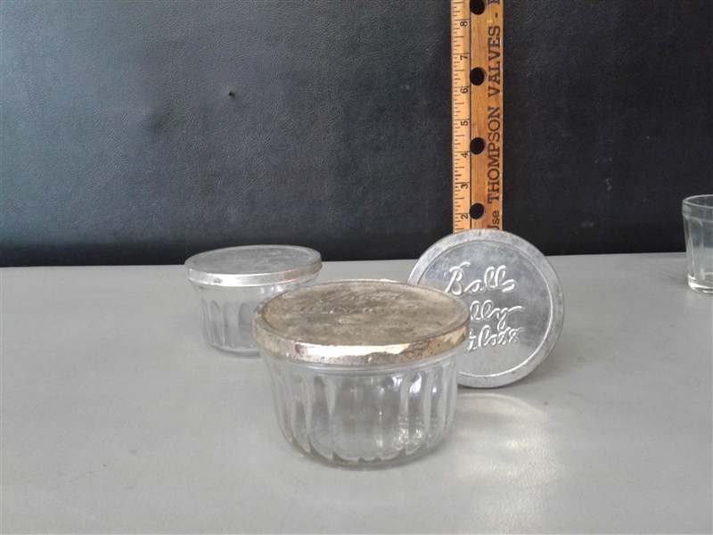 Large Mason Jar Lot-Quilted Jelly Jars, Canning Jars, Lids, Etc
