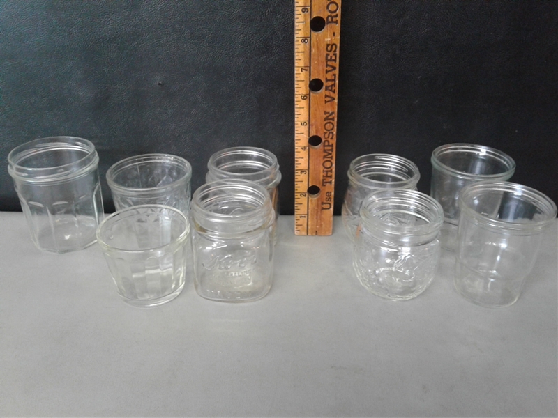 Large Mason Jar Lot-Quilted Jelly Jars, Canning Jars, Lids, Etc
