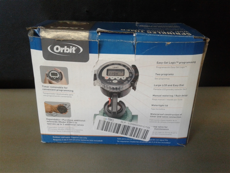 Orbit Battery Powered Sprinkler Timer with 1 Inline Valve