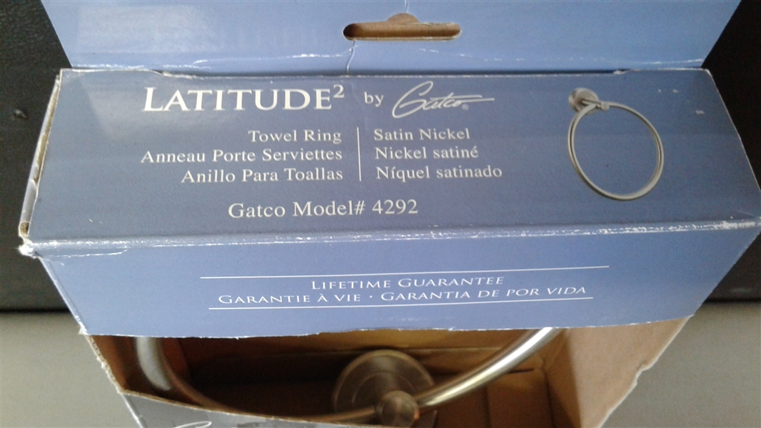 Gatco Latitude II Towel Ring Satin Nickel