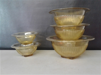 Federal Depression Glass Nesting Bowls Set of 5