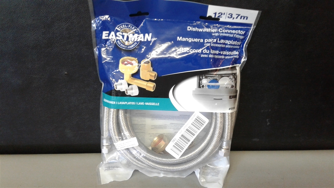 Eastman Dishwasher Connector 12' w/Universal Fittings