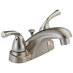 Delta Foundations Brushed Nickel 2-Handle 4-in Centerset WaterSense Bathroom Faucet