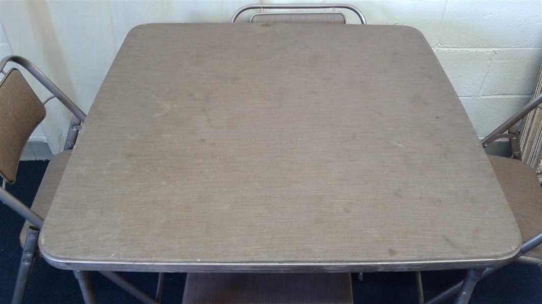Vintage Samsonite Card Table w/4 Chairs