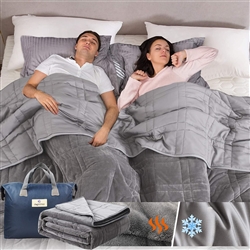  Double-Sided Weighted Blanket King Size 30lbs(88x104, All Season Use)