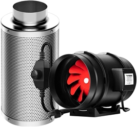 Vivosun 8" CFM Inline Duct Fan With Carbon Filter