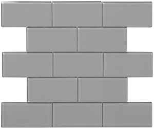  3x6 Gray Glass Subway Tile 40 Ct