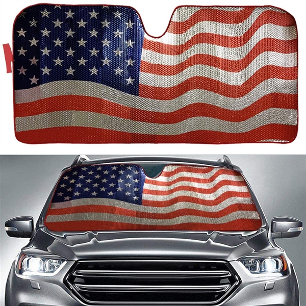 American Flag Windshield Sun Shade