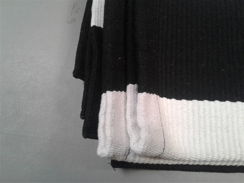 Black and White Striped Rug