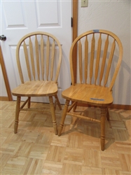 PAIR OF WOOD DINING CHAIRS