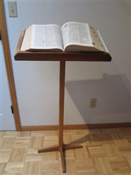 WOODEN LECTERN & VINTAGE DICTIONARY