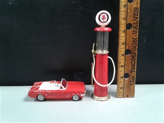 Ford Holiday Glass Ornament and Tri Star Gas Pump