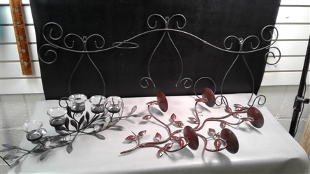 Metal Wall Décor and Candle Holders