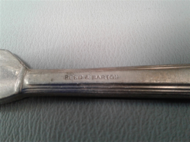 Silver Spoons, Forks, and Butter Knives w/Wood Rack