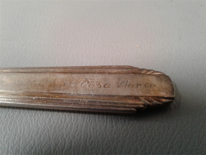 Silver Spoons, Forks, and Butter Knives w/Wood Rack