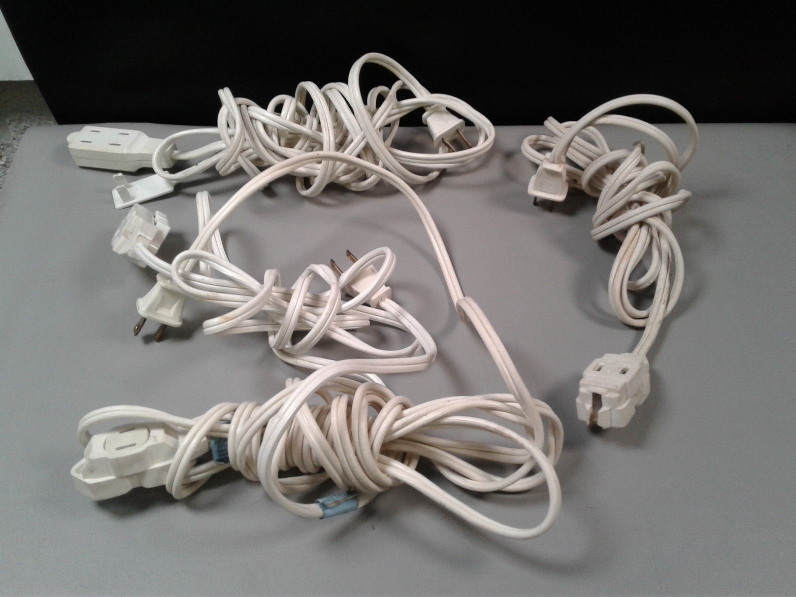 Lot Detail Outlets, Two Power Strips, Extension Cords