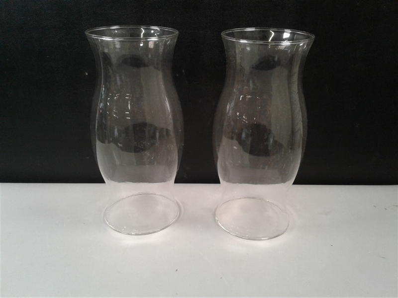 2 Large Glass Hurricanes