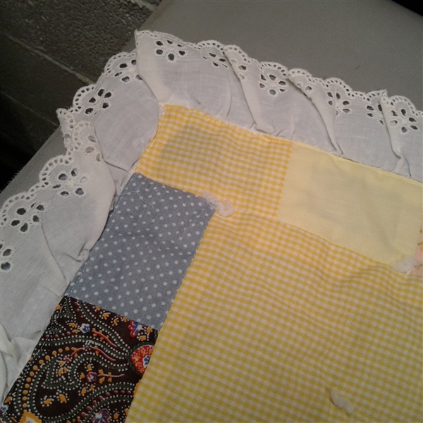 Vintage Baby Bassinet & Handmade Quilt