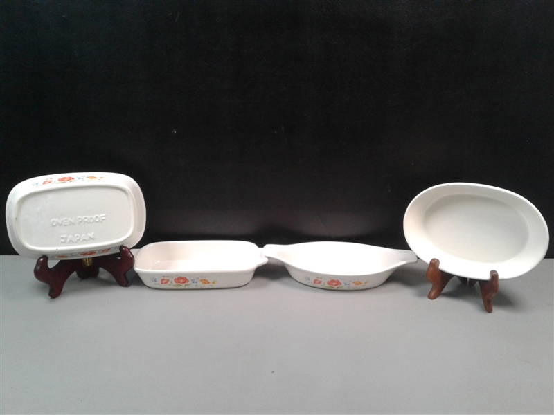 Rare VTG Japan Oven Proof Small Baking Dishes Set of 4