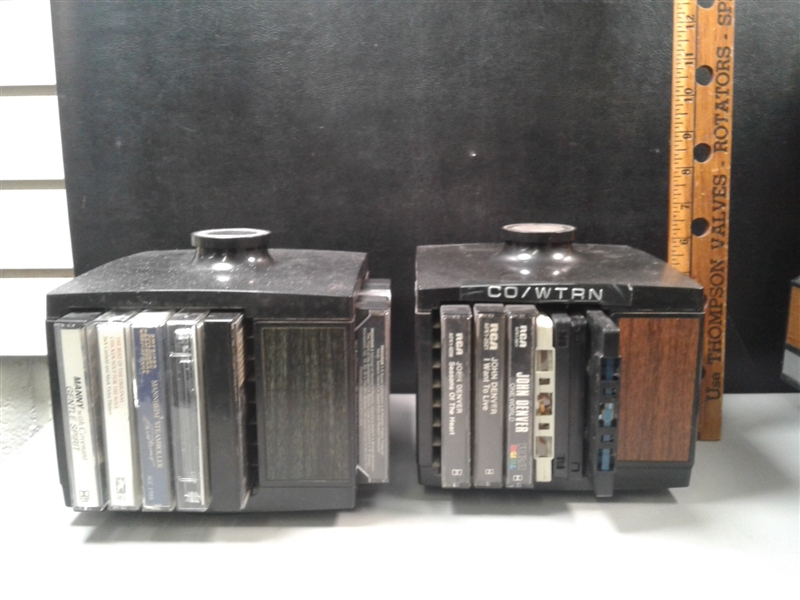 Cassette and VCR Tape Holders with Cassettes and CD's