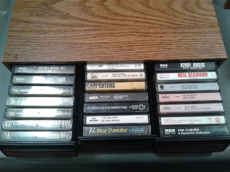 Cassette and VCR Tape Holders with Cassettes and CD's