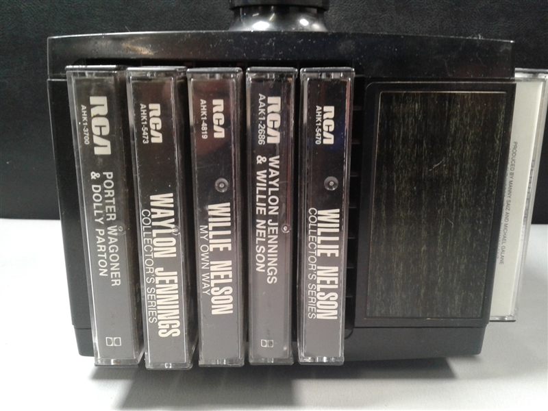 Cassette and VCR Tape Holders with Cassettes and CD's