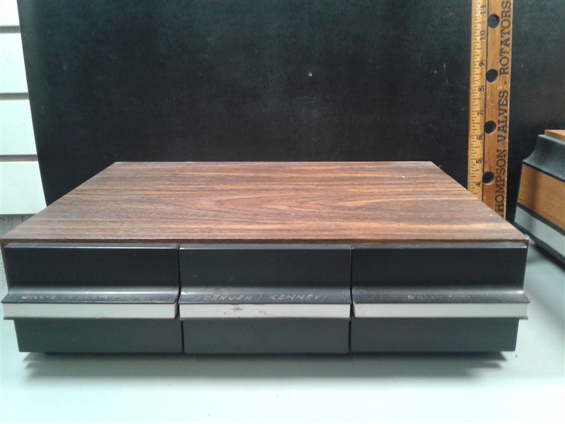 Cassette and VCR Tape Holders with Cassettes and CD's