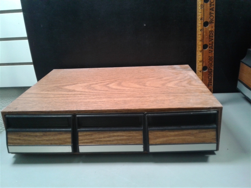 Cassette and VCR Tape Holders with Cassettes and CD's