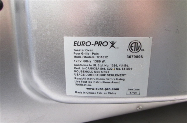 Euro-Pro X Toaster Oven