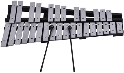 30 Note Glockenspiel Xylophone Wooden Frame Percussion Musical Instrument