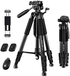 JOILCAN 65”Camera Tripod for Canon Nikon Lightweight Aluminum Travel