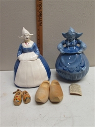 RED WING & UNNAMED DUTCH GIRL COOKIE JARS
