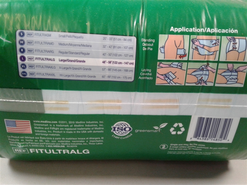 FitRight Ultra Adult Diapers, Disposable Incontinence Briefs with Tabs Large 20 Ct